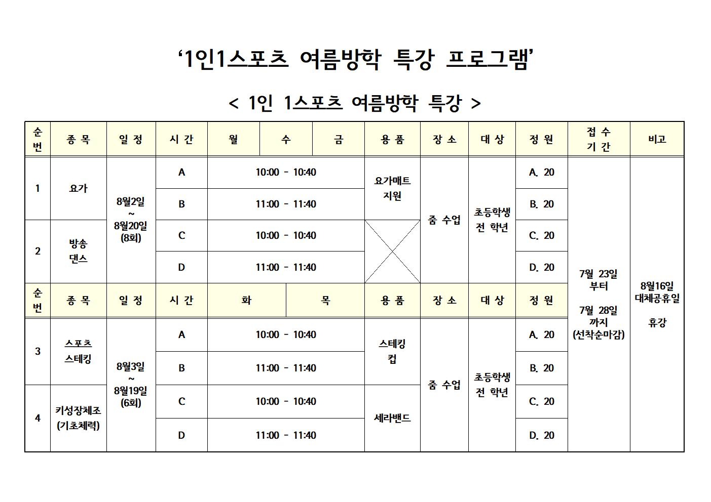 2021 1인1스포츠 학교밖 모집공고 (요가, 댄스) 여름방학001.jpg